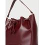 Burgundy Falbala Custom Handbag Custom Size Printed Logo Bucket Bags Large Capacity Handbags
