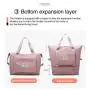 Custom Women Shoulder Luggage Duffle Bags Waterproof Oxford Zipper Folding Expansion Weekender Duffel Gym Sport Travel Bags