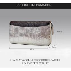 Carteiras Billeteras Custom Made Luxury Real Genuine Crocodile Skin Leather Unisex Women Man Long Zipper Clutch Wallet Purse