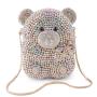 2024 Custom Bear Crystal Evening Shoulder Bag For Women Luxury Cosmetic Clutch Rhinestone Evening Bags