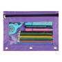 Gelory Multifunction Zipper 3-Ring Pen Pencil Pouch with Clear Window Stationery Bag Binder Case