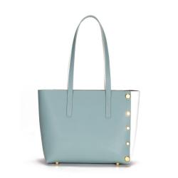 2024 Wholesale Genuine Leather Tote Bag For Women Luxury With Rivets Contrast Color