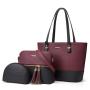 2024 Atmospheric Set Bags Color Collision Three Piece Set Single Shoulder bag Messenger bag Women's Handbags Factory Wholesale