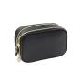Custom double layer cosmetic bag dopp kit brushes wash bag eco saffiano PU leather make up bags