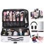 Travel Makeup Train Case Makeup Cosmetic Case Organizer Portable Artist Storage Bag with Adjustable Dividers for Cosmetics