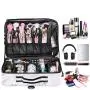 Travel Makeup Train Case Makeup Cosmetic Case Organizer Portable Artist Storage Bag with Adjustable Dividers for Cosmetics