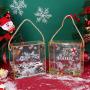 HR534 Christmas Decorations Creative Box Bag PET Gifts Children Present Handbag Christmas Snow Tree Man Elk Cookie Storage Bag