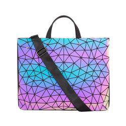Lovevook 2022 women Geometric luminous hand bags ladies business briefcase and cover luxury reflective women laptop handbags