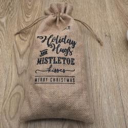 Rustic Hemp Burlap Linen Drawstring Christmas Jute Wine Bottle Bag Gift  Wine Packaging Bag