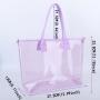 RTS 10 Neon Colors Waterproof Durable Transparent Totes Ladies Women Clear PVC Large Shopping Beach Tote Jelly Clear Tote Bag