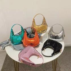 Crocodile Grain Casual Bags Women Handbags Half Moon Underarm Bag Pu Women Fashion Handbags CY076