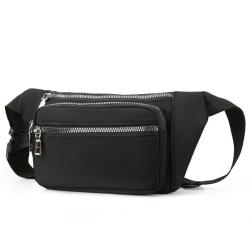 HR019 Newest Fashion Travel Waist Bag Buckle Woven Oxford Zipper Crossbody Bag Outdoor Running Solid Color Phone Storage Bag
