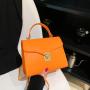 Fashion Fashion Women's Bag Versatile Stone Pattern Portable Small Square Bag Casual Chain Solid Color Buckle Shoulder Bag