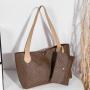 Gelory Customized Wholesale Large Capacity Ladies Purse And Handbag 2 In 1 Plaid Printed Tote Bag Mother And Son Bag