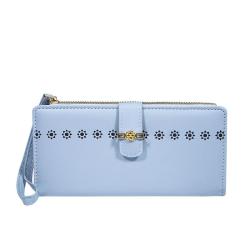 HR754 Women's Wallet Long Zipper Fashionable 2024 New Wallet Women's Zipper Flower Decoration Handbag Purse