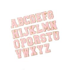 Wholesale Custom Handmade DIY Alphabet Pearl Applique Embroidery Towel Chenille Letter Patches