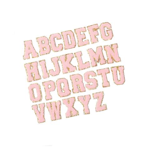 Wholesale Custom Handmade DIY Alphabet Pearl Applique Embroidery Towel Chenille Letter Patches
