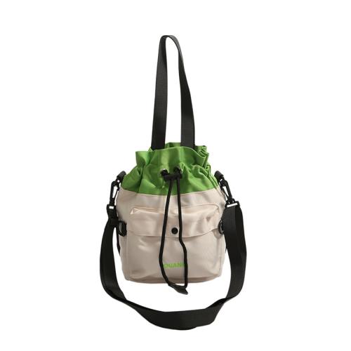 New nylon drawstring bucket bag style color matching personalized versatile portable shoulder crossbody bag daily bag