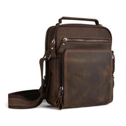 Leather Messenger Bag for Men Retro Man Purse Crossbody Satchel Shoulder Bags for Work Business
