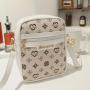 Printed mobile phone bag for women 2024 ladies shoulder bag new small square bag pu leather printing sac pour femme