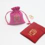 Custom Gold Logo Jewelry Suede Bag Mini Suede Gift Cosmetic Drawstring Pouch For Packaging