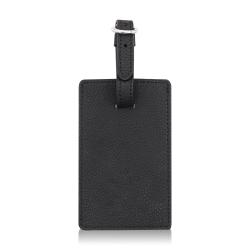 Leather Luggage Tags Travel Bag Labels with Name ID Card Suitcase Baggage Handbag School Bag Label Privacy Protection Black