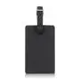 Leather Luggage Tags Travel Bag Labels with Name ID Card Suitcase Baggage Handbag School Bag Label Privacy Protection Black