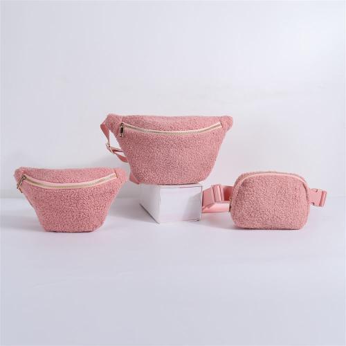 Keymay Hot Sale High Quality Multi-color 2 Sizes Gold Hardware Girls Winter Sports Waist Pack Chest Waist Bag Fuzzy Fanny Packs