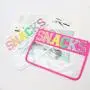 Customize Logo Stick Letter Patches Multi Colors Metal Zipper Lightweight Portable Women Transparent PVC Clear Travel Pouches
