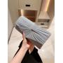 Grey twinkling women party clutch bag purses with chain dinner dress handbag evening wedding wrinkle clutch handbags for women