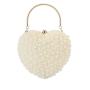 Fashionable wedding party pearl embroidery heart shaped evening bag pearl handbags women clutch purse pochette femme