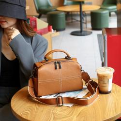 Genuine leather new versatile and fashionable top layer cowhide single shoulder crossbody bag