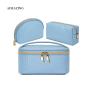 Transparent bags Travel Pouch Leather Blue Makeup Cosmetic Bag Drawstring Lazy  Storage Bag For Packaging Makeup