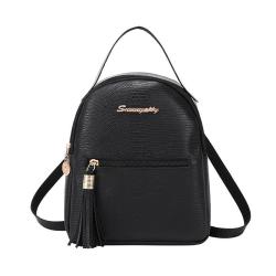 2024 Minimalist Personalized Leather Backpack Fashionable Korean Edition Tassel Book Bag Cheap Wholesale for Women