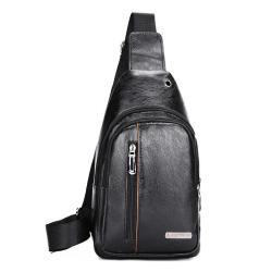 KBW664 New Fashion Men Business Chest Bags PU Leather Casual Crossbody High Quality Chest Shoulder Bag Outdoor Travel Sling Bags