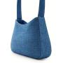 2024 Custom Blue Washable Denim Pu leather Ladies Shopper Shoulder Hand Bag Women Hobo Bucket Handbag Small Tote bags