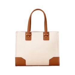 2021 Stylish Canvas Lady Tote Bag Casual Creative Contrast color Crossbody Bag  Custom PU Leather Handbag