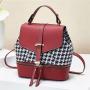Fashion Lady Designer Bags Classic Swallow Gird Solid Color PU Leather Backpack Women Metal Zipper & Flap Buckle Satchel Purse