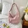 Spring Korean New Drawstring Shoulder Strap Pleated Bag Women's Casual Tote Messenger Bag Large Capacity Dumpling Crossbody Bag
