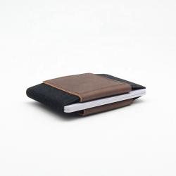 Minimalist Slim Wallet Elastic Front Pocket leather Credit Card Wallet