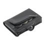 Aluminum rfid metal leather card holder pop up aluminum leather card holder wallet