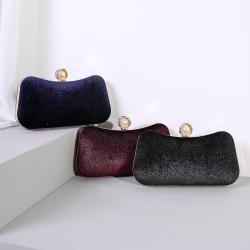 Hot selling retro velvet hot stamping socialite dinner bag