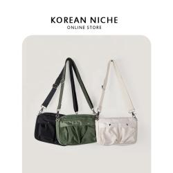 New Korean Style Black Shoulder Bag Adjustable Ribbon Nylon Messenger Bag Female Casual Waterproof Gym Bag