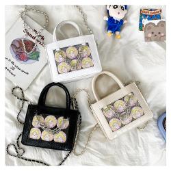 Custom PVC Transparent Window Women's Bag PU Tote Bag Zipper Single Shoulder Portable Niche Design Plus Logo