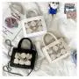 Custom PVC Transparent Window Women's Bag PU Tote Bag Zipper Single Shoulder Portable Niche Design Plus Logo