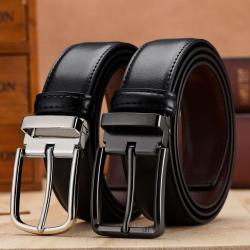 Custom Size Metal Pin Belt Buckle Leather Belt Mens Casual Genuine Leather Belt For Men