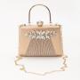 Elegant Big Bling Rhinestone Pu Leather Fashion Party High Quality Luxury Ladies Golden Clutch Evening Bag