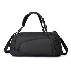 Large Capacity Waterproof Travel Duffle Gym Bag with Shoe Compartment Black Training Backpack