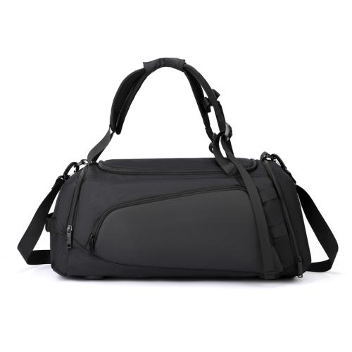Large Capacity Waterproof Travel Duffle Gym Bag with Shoe Compartment Black Training Backpack