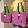 KBW768 Customized Logo Folding Shopping Bag Portable Environmental Storage Bag Supermarket Waterproof Grocery Tote Cloth Bag